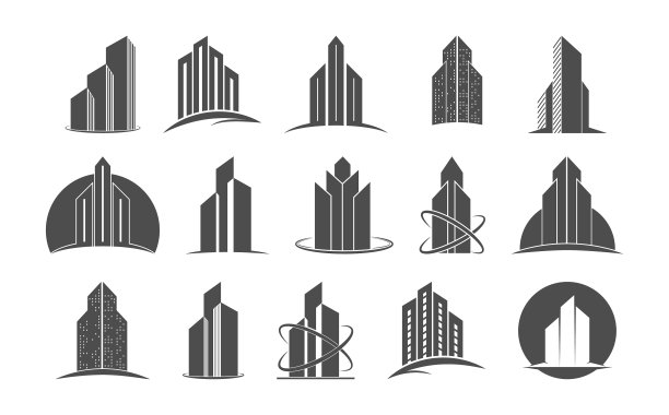 为建筑和建筑物设置图标图片下载