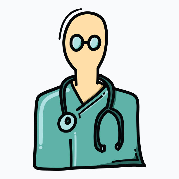 医生涂鸦颜色图标手绘草图图片下载