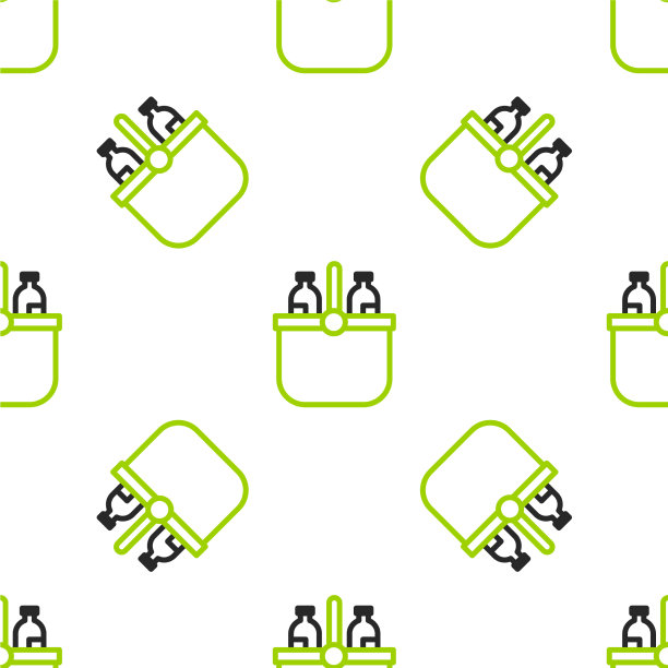 线冷却器袋和水图标隔离无缝图片下载