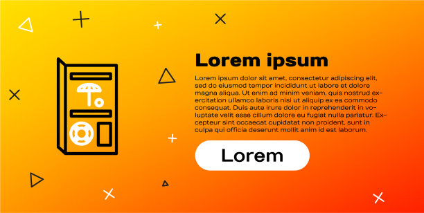 线路旅游宣传册图标孤立在黄色图片下载