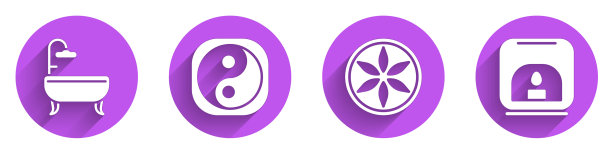 浴缸设置阴阳叶植物自然芳香图片下载