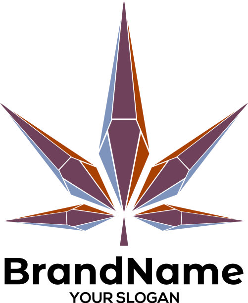 钻石叶子标志设计图片下载