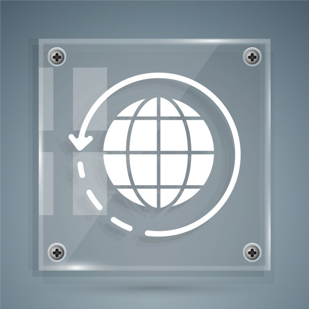 白色全球航运和纸板箱图标图片下载