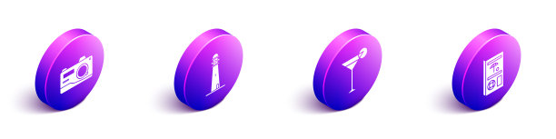 设置等距摄影相机灯塔马提尼图片下载