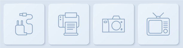 设置线充电器拍照相机打印机和复古图片下载