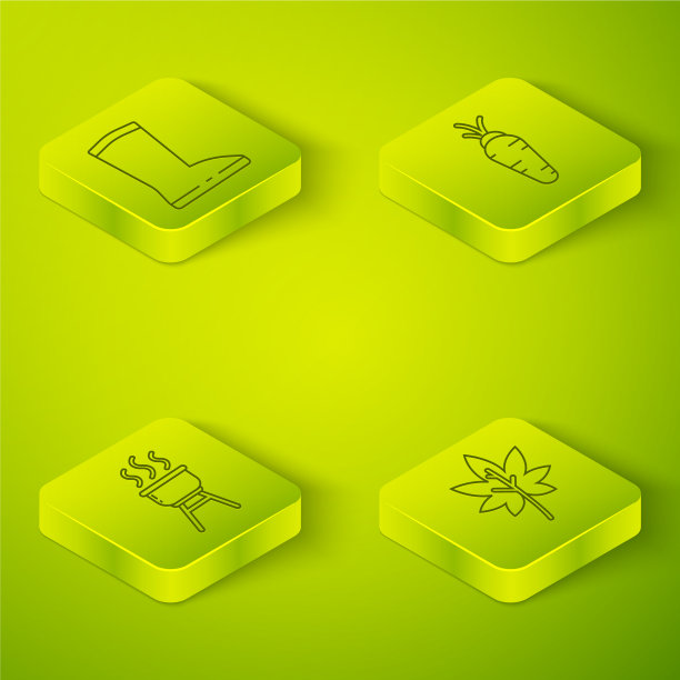 设置胡萝卜等距烧烤或烤叶图片下载