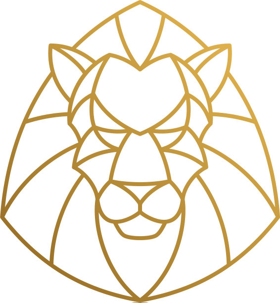 轮廓纹章几何狮头手绘图片下载