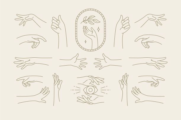 女性手势收藏线艺手图片下载