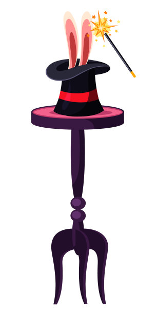 戴着帽子的兔子在桌子上孤立的白色背景图片下载