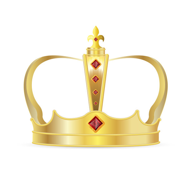 皇家皇冠孤立逼真的皇家金皇冠图片下载