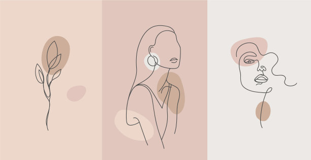 极简风格肖像线花图片下载