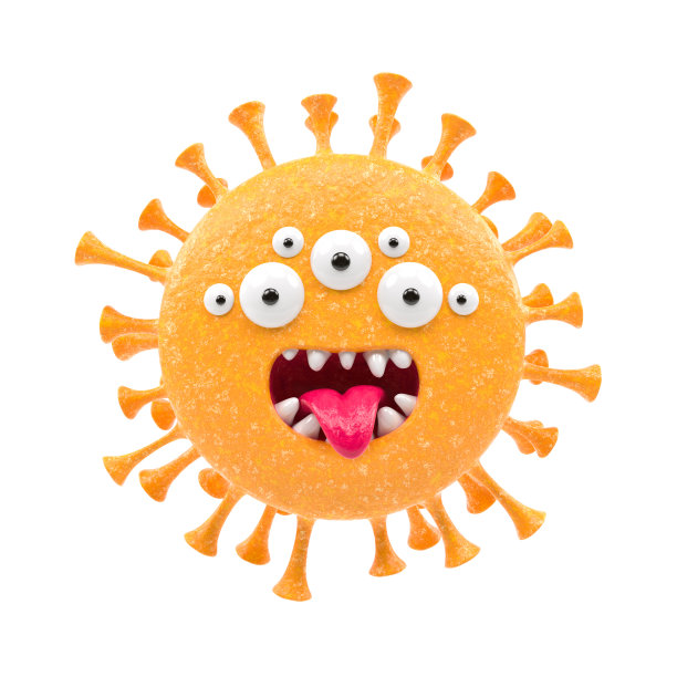 3d渲染，抽象的情绪病毒图标，兴奋的字符插图，好奇，等待，可爱的卡通病毒，表情符号，表情符号，玩具图片下载
