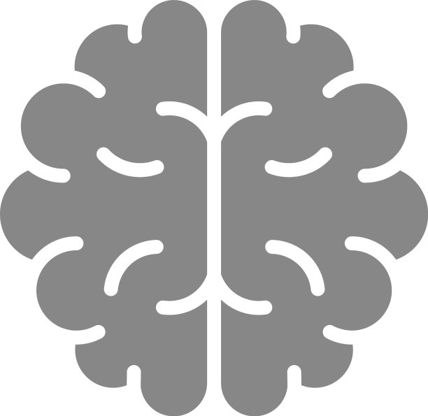 人脑灰色图标健康器官的象征图片下载