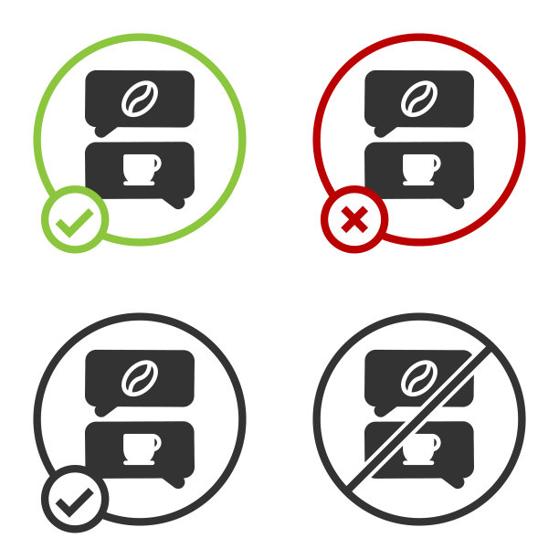 黑咖啡和对话图标隔离图片下载