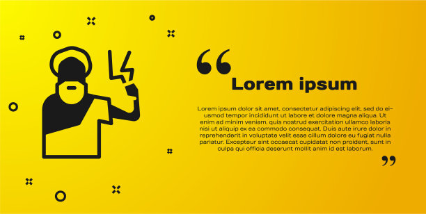 黑色宙斯图标孤立在黄色背景图片下载