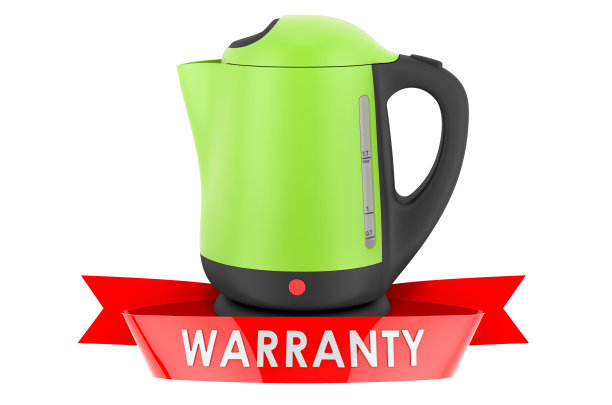 电热水壶保修理念。3D渲染孤立的白色背景图片下载