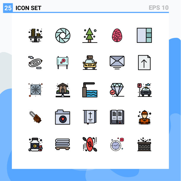 在网格上设置25个填充线平面颜色图片下载