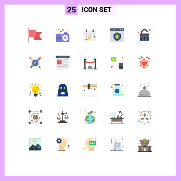 25个创意图标的现代符号和符号图片下载