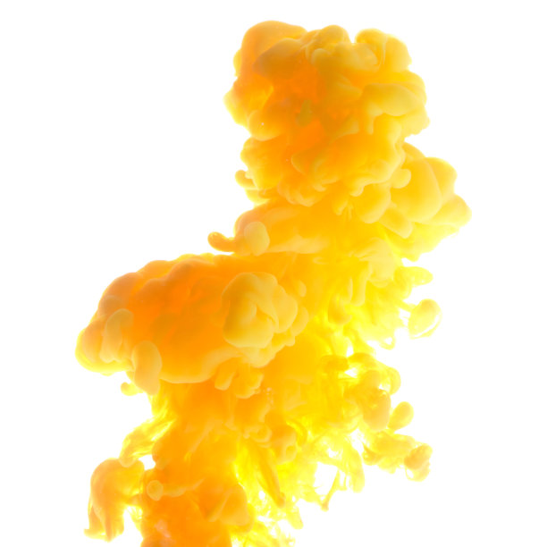 白色背景上的黄色油漆。图片下载