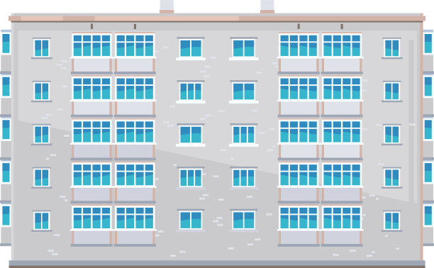 一栋五层的孤立建筑图片下载