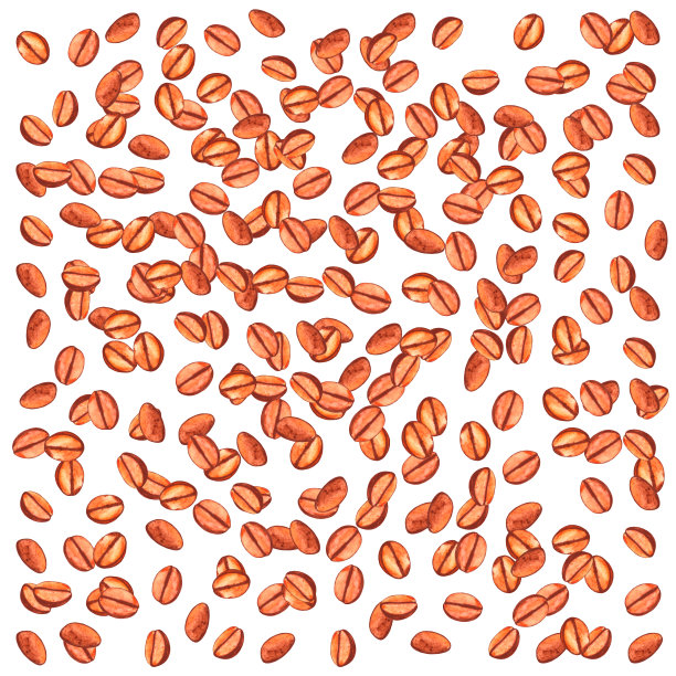 散落的烘咖啡豆。水彩插图背景的咖啡馆，小酒馆，餐厅，酒吧菜单卡。饮食肌理设计图片下载