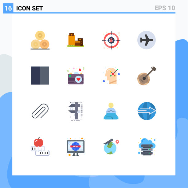 设置16个现代UI图标符号符号图片下载