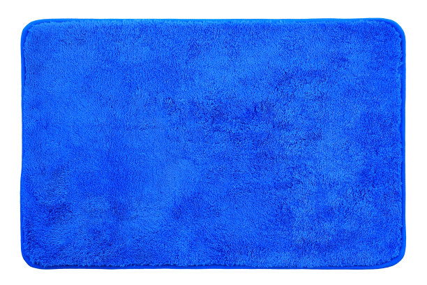 蓝色地毯孤立在白色背景上。俯视图图片下载