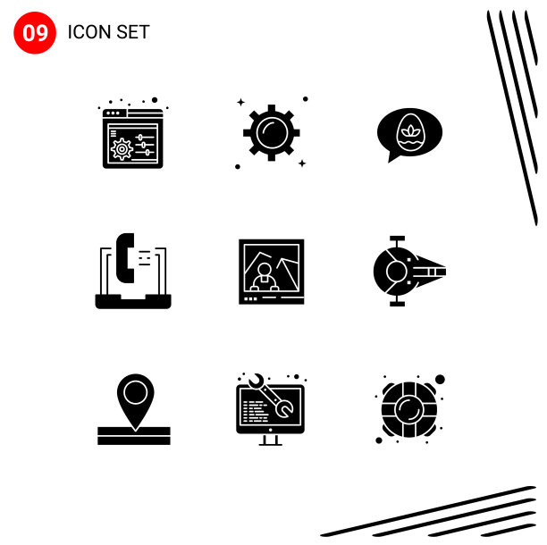 组9现代立体象形图设置图片下载