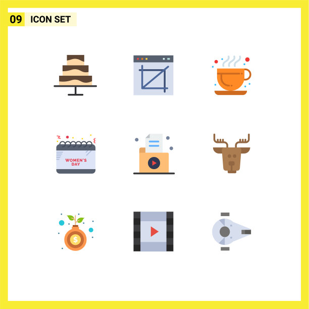 股票图标包9行符号和符号图片下载