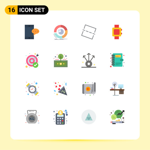 设定16个商业平面颜色包为目标图片下载