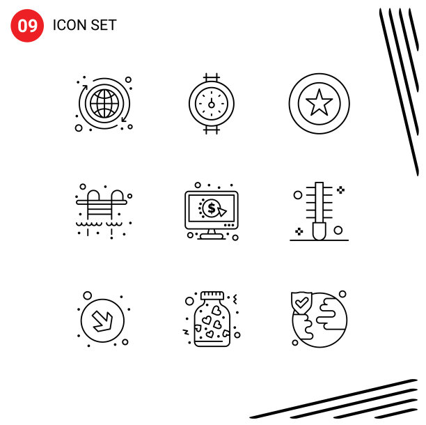 移动界面大纲集9个象形图图片下载