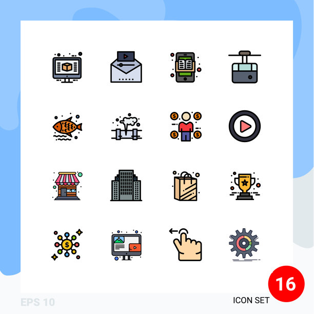 16平面颜色填充线概念的网站图片下载