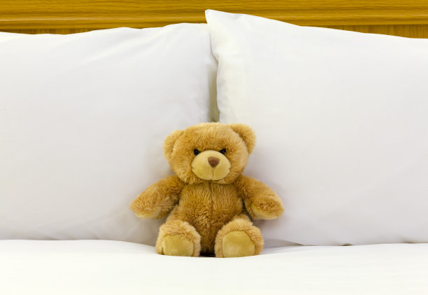 床上有泰迪熊，卧室室内设计图片下载