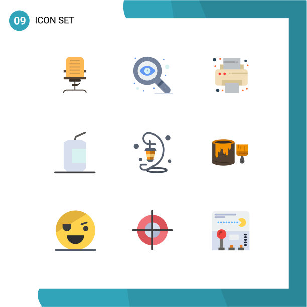 9 .主题平色和可编辑的符号图片下载