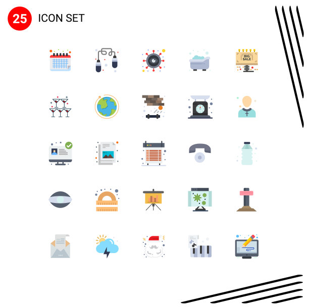 25个创意图标的现代符号和符号图片下载