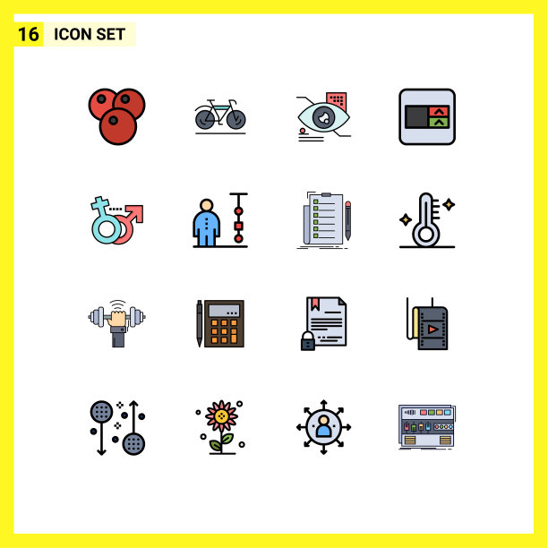 16个创意图标的现代标志和符号图片下载