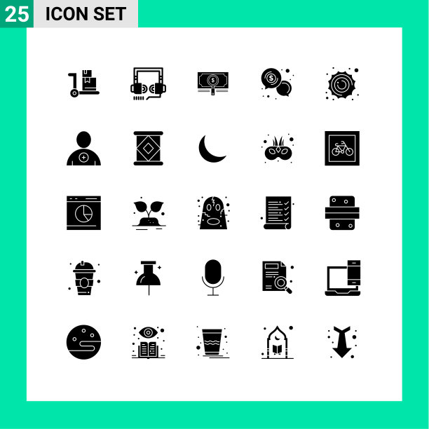 在网格上为太阳设置25个实体符号图片下载