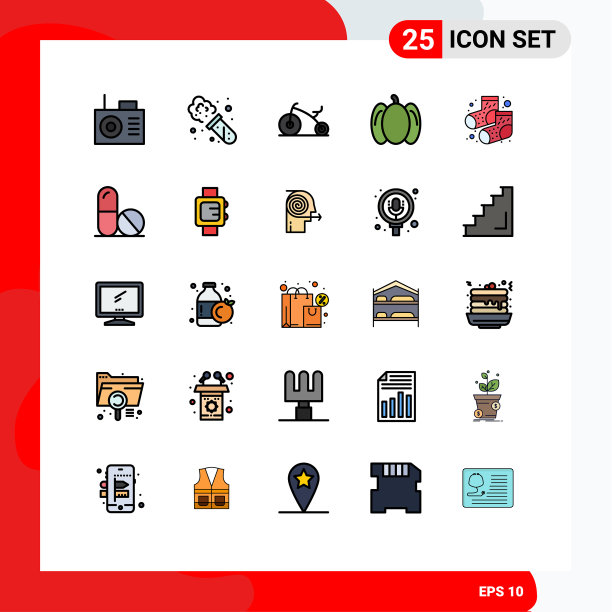 可编辑线包25简单填充线平图片下载