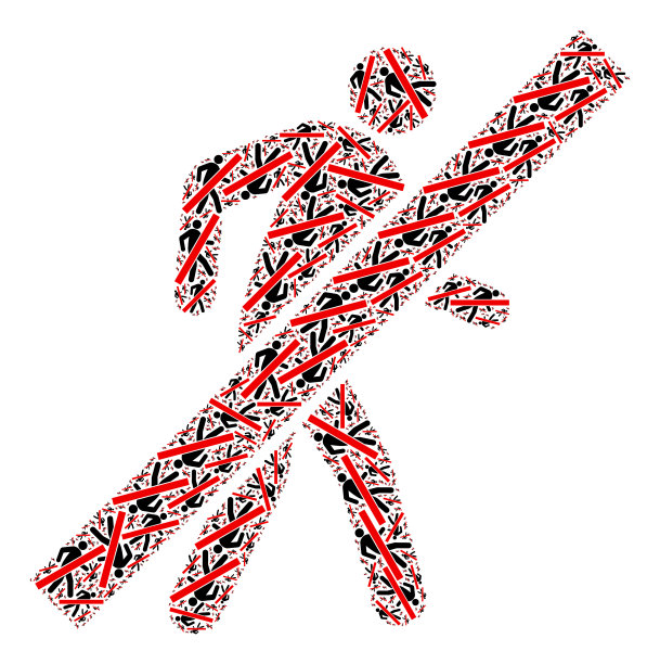 停止行走的人分形马赛克停止行走图片下载