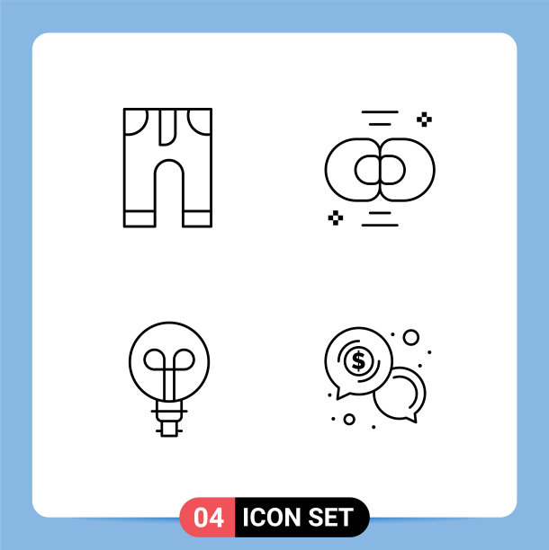 4主题填充线平面颜色和可编辑图片下载