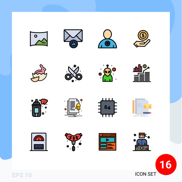 设置16个现代UI图标符号标志图片下载