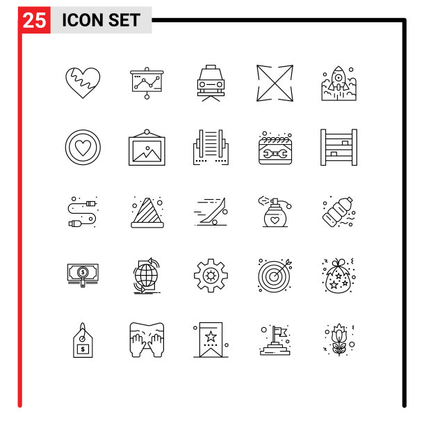 移动界面线设25个象形图图片下载