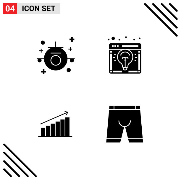 组4现代固体象形文字设置为每个图片下载