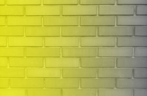 砖墙背景与时髦的pantone颜色梯度(照亮黄色和终极灰色)图片下载