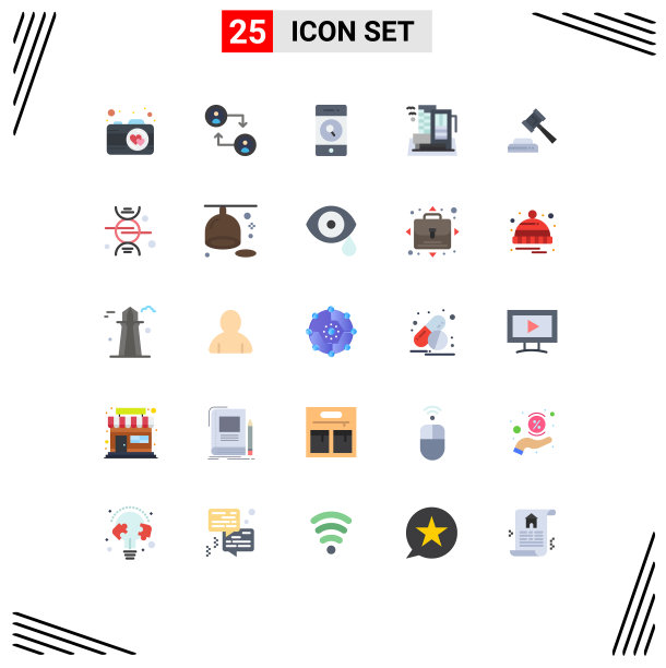 设置25个现代的UI图标标志的法律图片下载