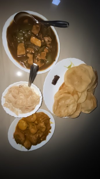 印度菜普里蔬菜图片下载