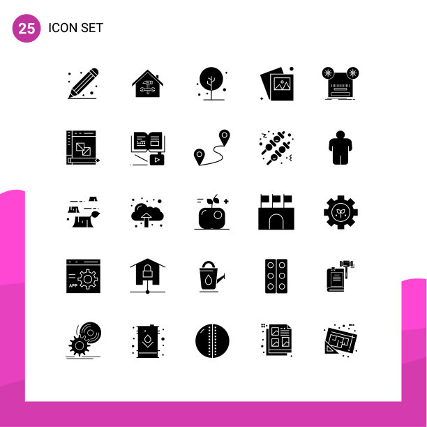 包25个创造性固体符号记录图像图片下载