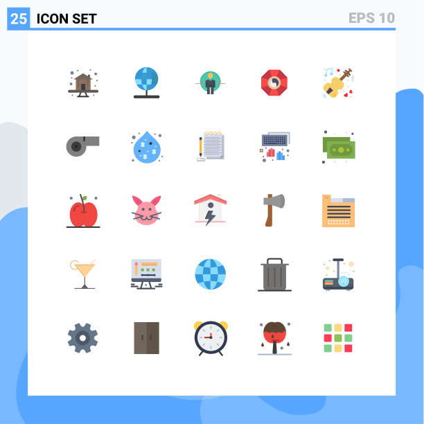 25个创意图标的现代符号和符号图片下载