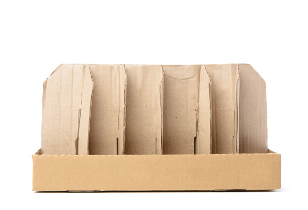 棕色瓦楞纸板箱与隔板，玻璃瓶运输箱图片下载