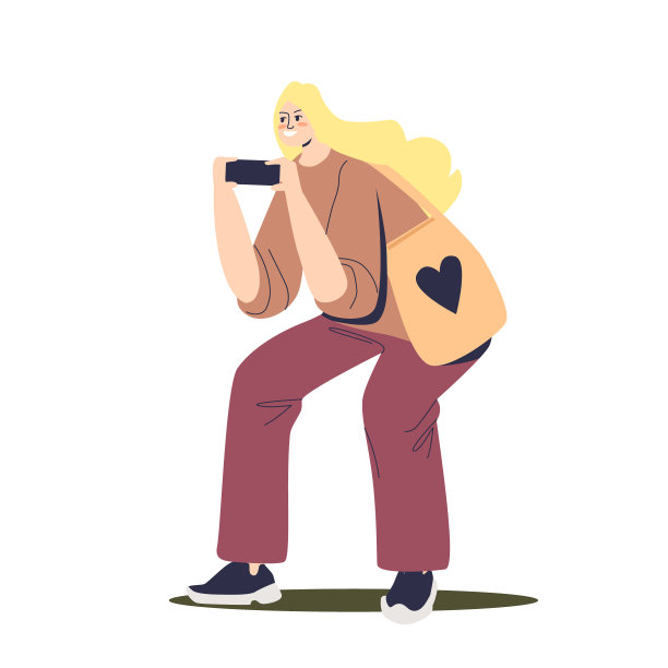 年轻女孩用智能手机自拍、上网或通过社交媒体或messenger应用程序发短信图片下载